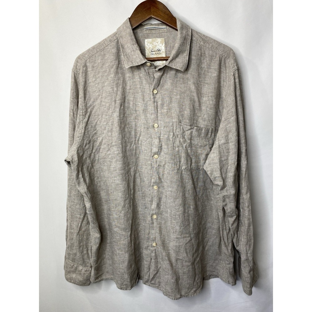 Tasso Elba Island Men'sโ Linen Shirt Size XL Lightweight Button Up Career Wear